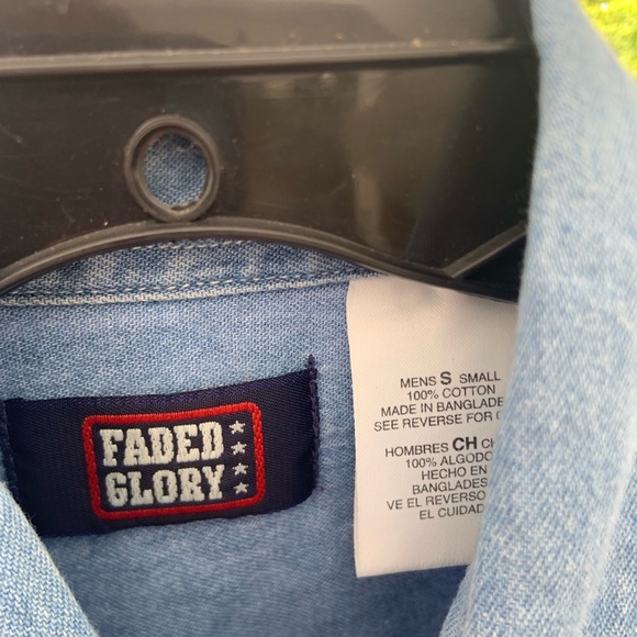 Men’s Faded Glory Short Jean Polo Down Sz. Sm - Picture 3 of 4
